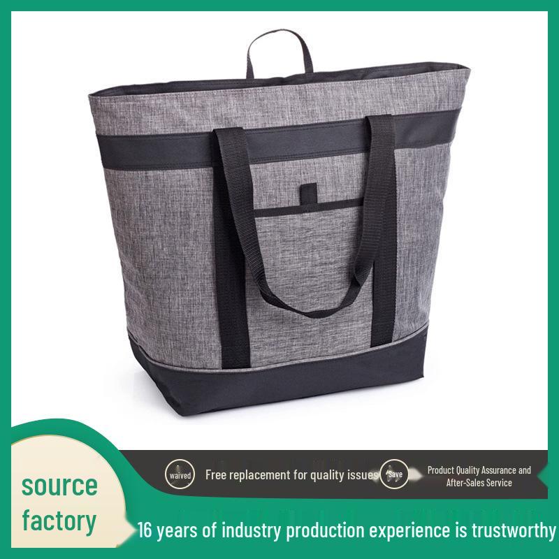 Large Capacity Waterproof Oxford Cloth Ice Pack Picnic Tote - Foldable, Stain Resistant, Insulated Lunch Bag