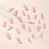 Tips de Unghii False Manichiură Franceză Alb Perlat Roz Purtabile