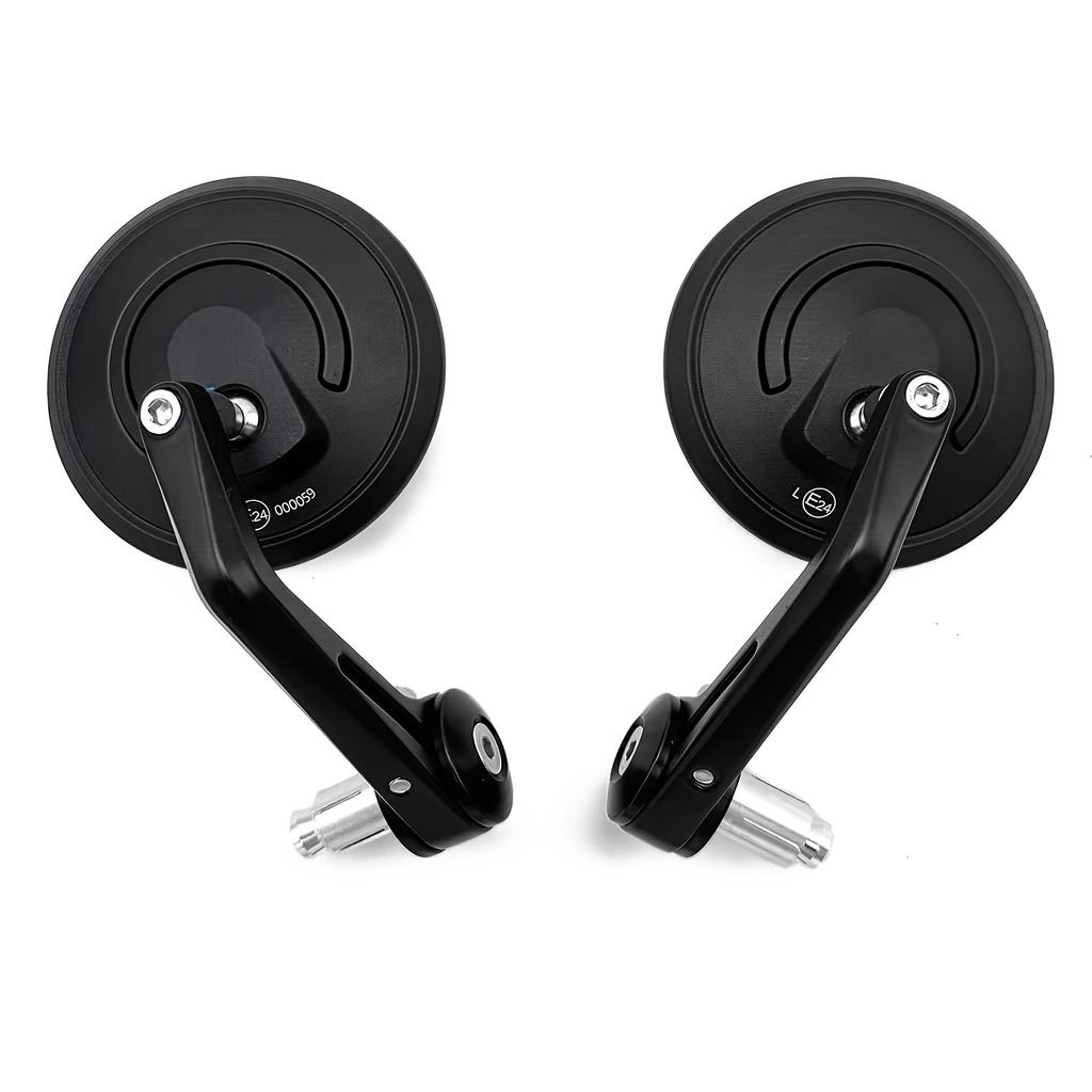 Fireyouracing Pair of Motorcycle Bar End International Universal Handlebar Aluminum Alloy View Mirrors, E-Mark Certified, Mount, Color,
