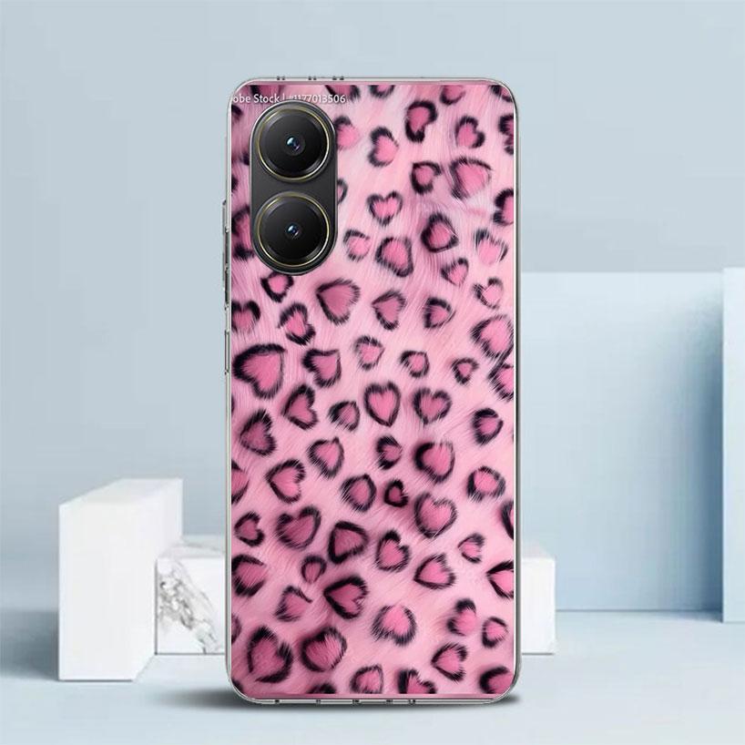 Pink Leopard Print Soft Cover for Xiaomi Poco F7 Ultra X7 X6 X5 Pro M7 Phone Case Redmi 15 15C 13 13C 12 12C 10 10C Print Shell