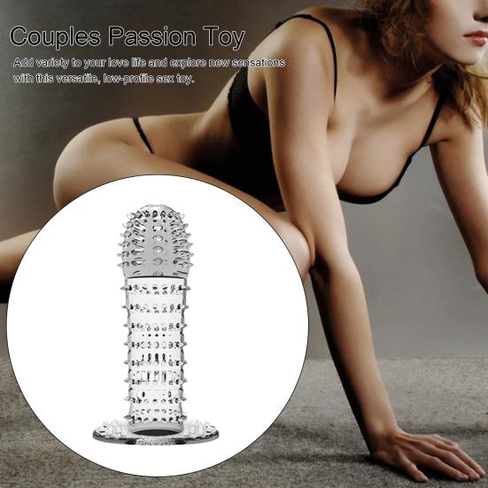 Faux Crystal Penis Sleeve Men Penis Touch-Real Cover Cock Enlargement Dick Extender Forbedret intimitet Sexprodukt
