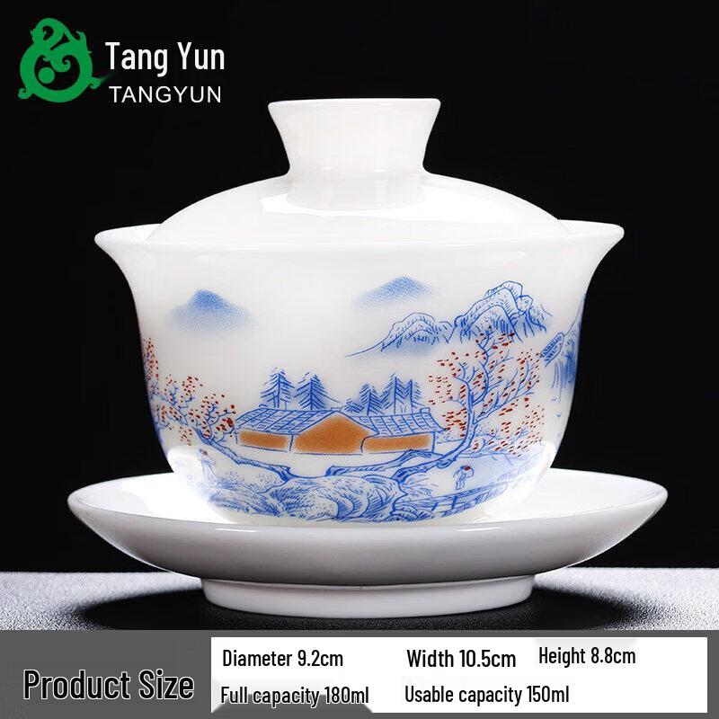 Dehua Mutton Fat Jade White Porcelain Gaiwan Teacup