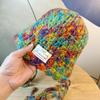 New Mixed Color Tassel Braid Crochet Wool Hat for Women Autumn and Winter Warm and Versatile Ear Protection Knitted Hat