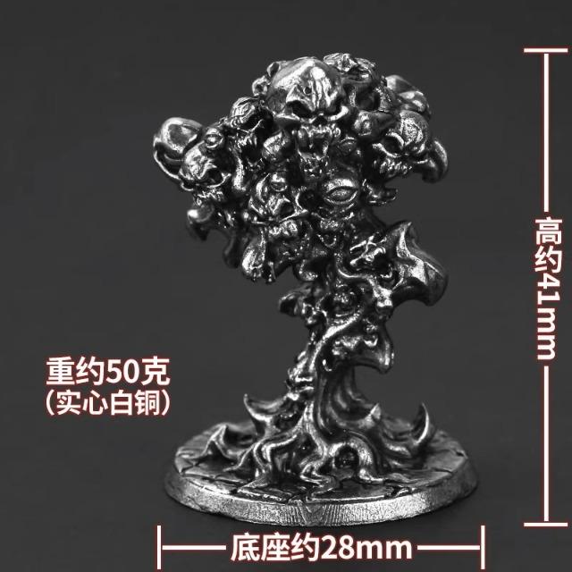 Weißmessing Blutmond Dämon Skelettkönig Miniaturfigur Handgefertigte Brettspielfiguren Auto Schreibtisch Ornament Sammlerstück Spielzeug