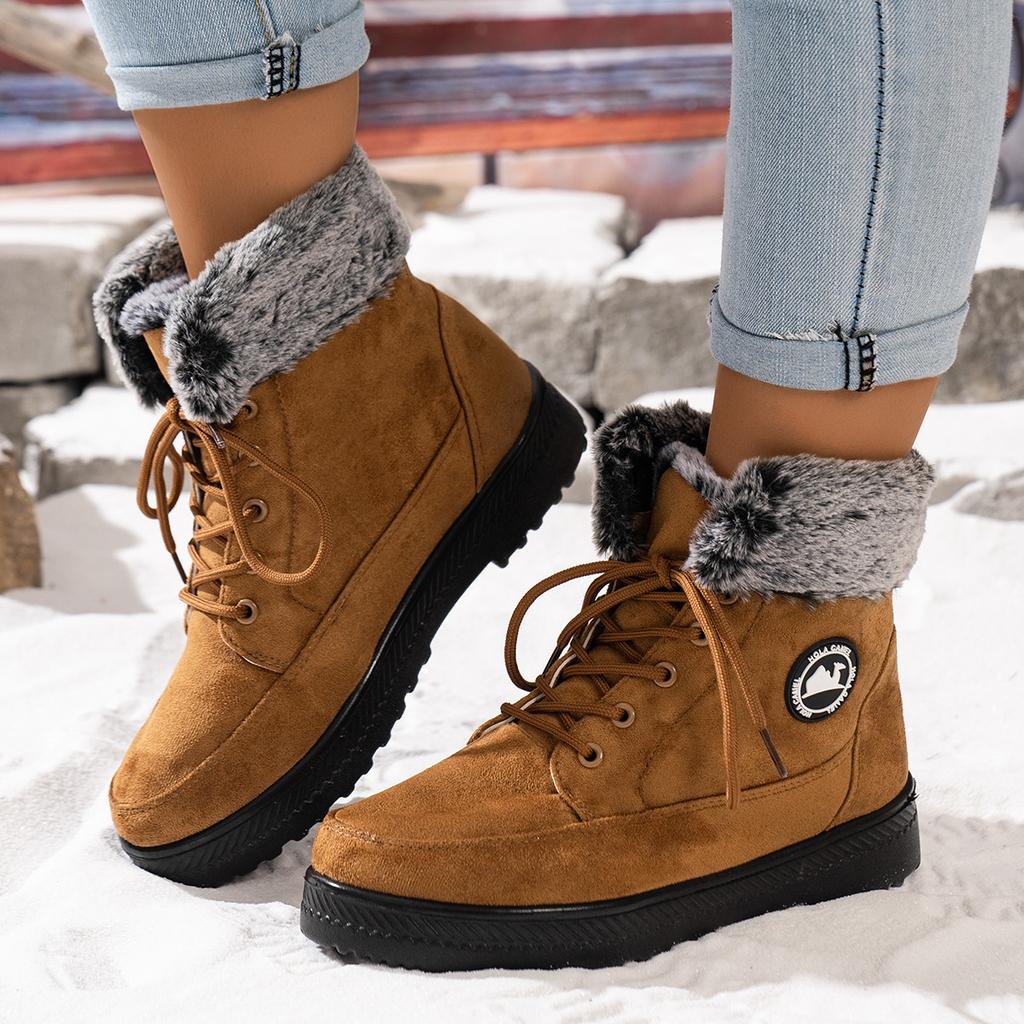 Women's Winter Cotton Boots Snow Boots Women's Boots Fleece-Lined Thickened Cotton Boots Cold-Resistant Warm Boots Long Boots