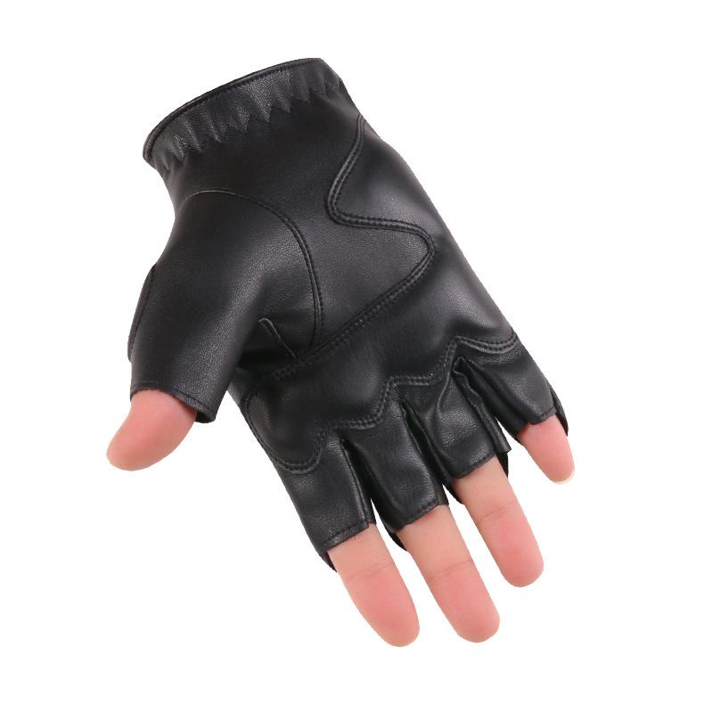 Half Finger Leather Gloves for Spring and Summer Men and Women Outdoor Cycling Fitness Shock Absorption Sports Performance PU Leather Gloves