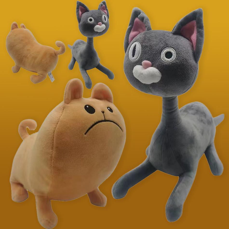 Neues Plüschspielzeug mit Nudeln und Brötchen, Katze und Hund, Plüschpuppen, weich gefüllt, Anime-Katzenspielzeug, Heimdekoration, Puppen als Geburtstagsgeschenk für Kinder