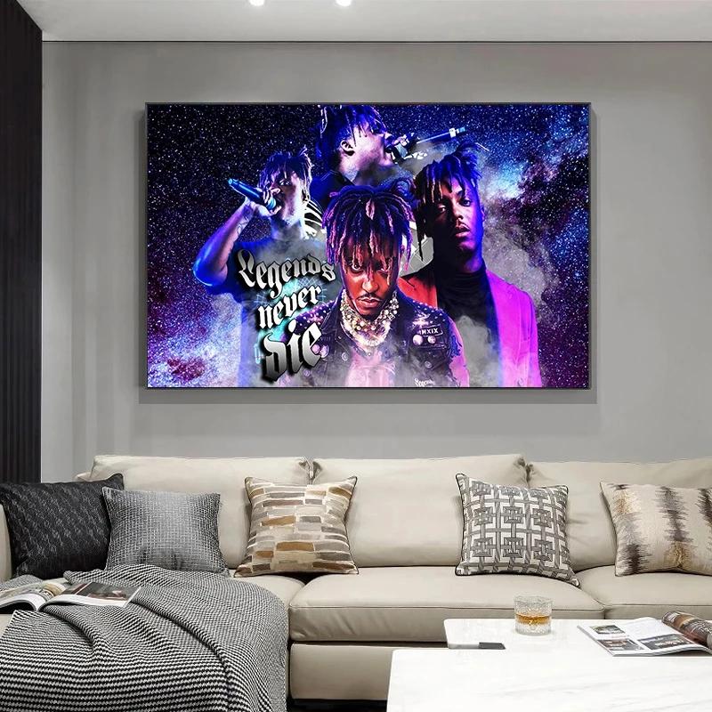 Amerikanischer Hip-Hop-Sänger, Juice Graffiti-Poster und Druck, Rapper-Kunst, Leinwandgemälde an der Wand, Kunstbild, Raumdekoration, ohne Rahmen