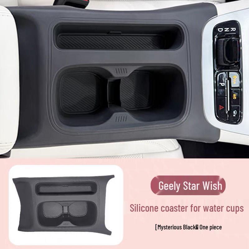 Xingyuan Auto-Mittelkonsolen-Aufbewahrungsbox mit kabellosem Laden und Silikon-Getränkehalter.