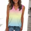 Women's Fashionable Casual Everyday Versatile Gradient Print Slim-Fit Summer Tank Top