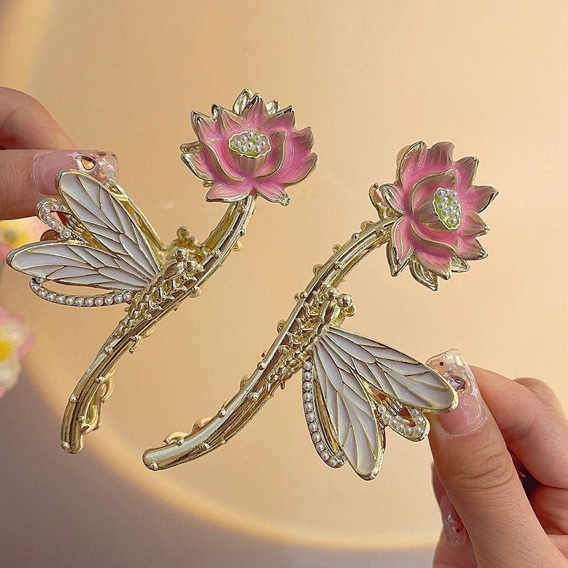 Elegante Metallblume Haarspange Klammer Koreanische Fee Strass Haar Krabbenklemme Haarspangen Für Frauen Süße Haarschmuck Ornament Geschenk