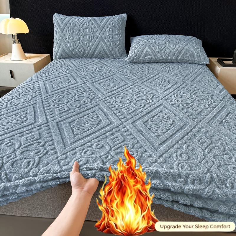 Autumn and Winter New Tafu Velvet Bed Sheet Winter Thickened Bed Sheet Three Piece Set Milk Velvet Mattress Protective Cover