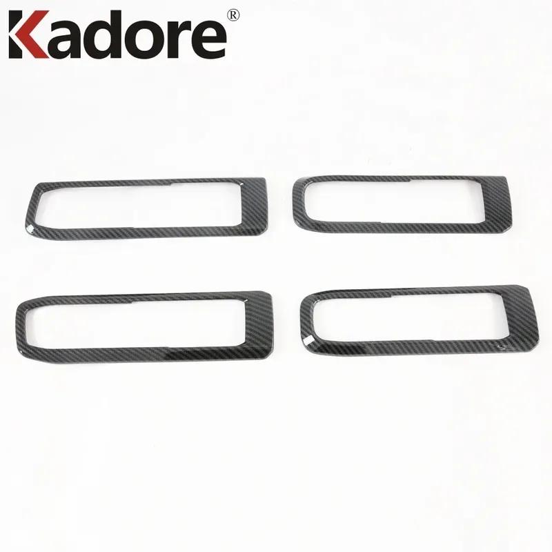 Pour Ford Explorer Bande de Garniture de Couvercle de Cuillère de Poignée de Porte Intérieure de Voiture en Fibre de Carbone Accessoires Intérieurs