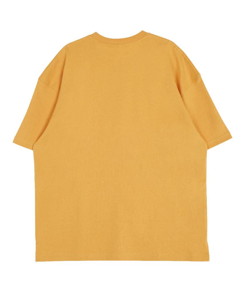 ASTRAL PROJECTION Polygon Dolphin Round Neck 15-Count Cotton Short Sleeve T-Shirt_Cheddar
