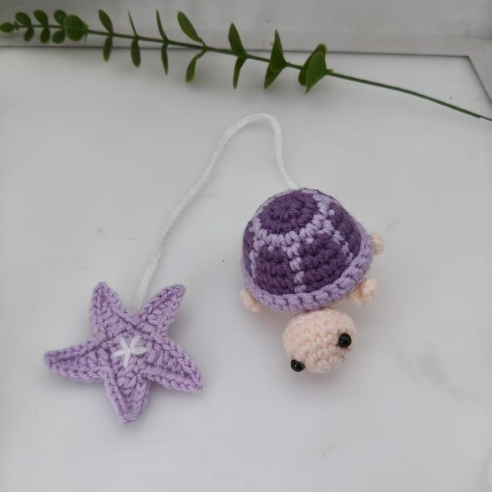 Multi-Purpose Crochet Turtle Handmade Curtain Tieback Creative Bag Hanging Charm Home Decoration