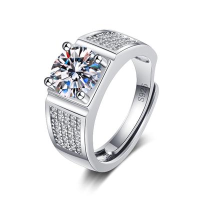 New Temperament Man Full Of Diamonds Ring S925 Silver Fashionable Jewelry Rings Lover Festival Anniversary Birthday Gift
