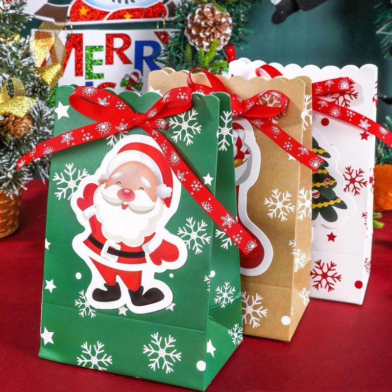 Christmas Gift Box Candy Bag Snowflake Birthday Gift Package Santa Claus Elk Christmas Tree Paper Bag Christmas Decoration