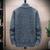 Men's Cardigan Sweaters Knitted Full Zip Collared Regular Fit Jacket Casual Color Block Baggy Winter Warm Coat