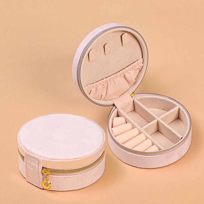 INS Round Mini Travel Jewelry Gift Box: Compact Ring Storage Case