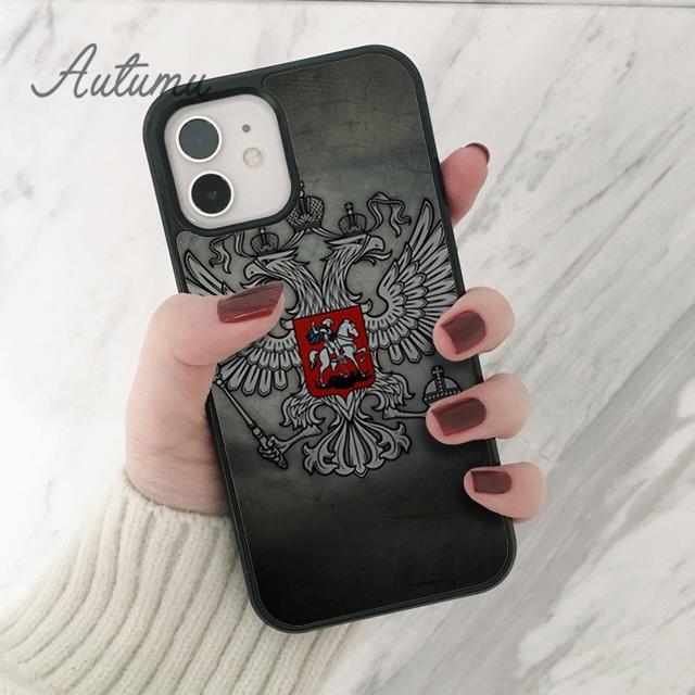 Russia Coat Of Arms Double Headed Eagle Phone Case for iPhone 11 12 13 14 Pro Max Mini XR XS SE 2020 6S 7 8 Plus Galaxy S21 S22