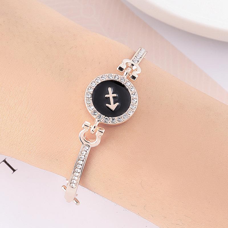12 Zodiac Signs Bracelet for Women, Rose Gold Plated Inlaid Diamond Constellation Bangle, Fashion Couple Jewelry Gift