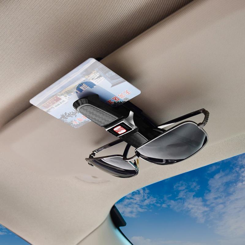 Car Auto Sun Visor Glasses Box Universal Sunglasses Clip Card Ticket for SEAT MK3 Leon 5F Ibiza 5 6 MII Altea Toledo 3 Cordoba Alhambra