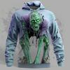 Men's Halloween Zombie 3D Printed Hoodie, Horror Graphic Pullover Sweatshirt, Long Sleeve Casual Clothing Festival Cosplay Tops