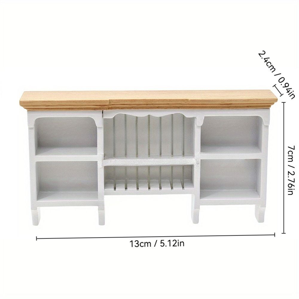 Mini Wall Hanging Cabinet Wooden Display Shelves 1:12 Dollhouse Storage Cabinet  Kids Toys