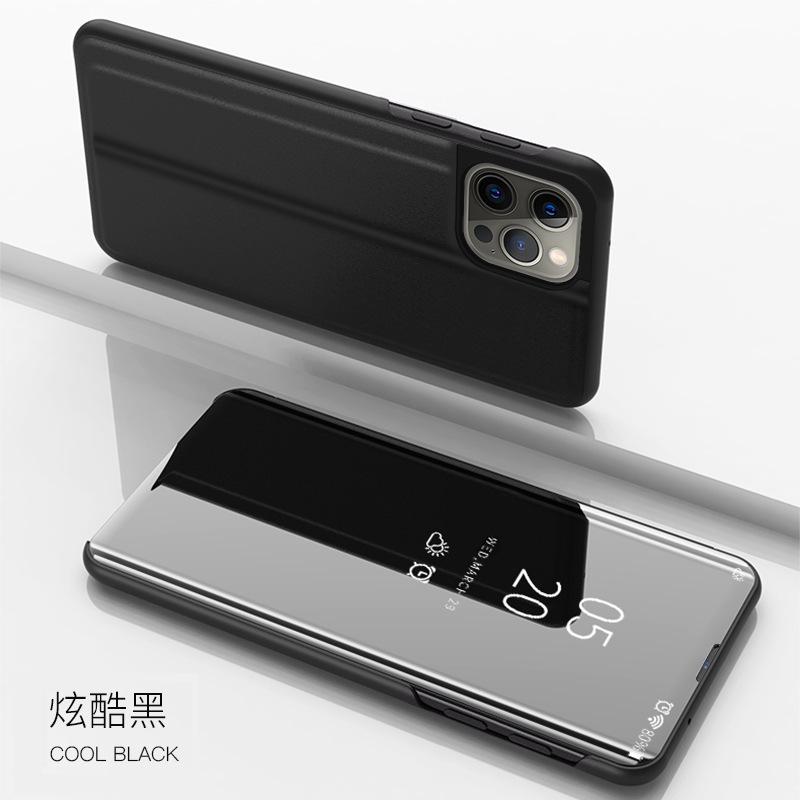 Applicable iPhone11Promax Mobile Phone Case Mirror Vertical No-flip Leather Case Acrylic Apple 11 Protective Case