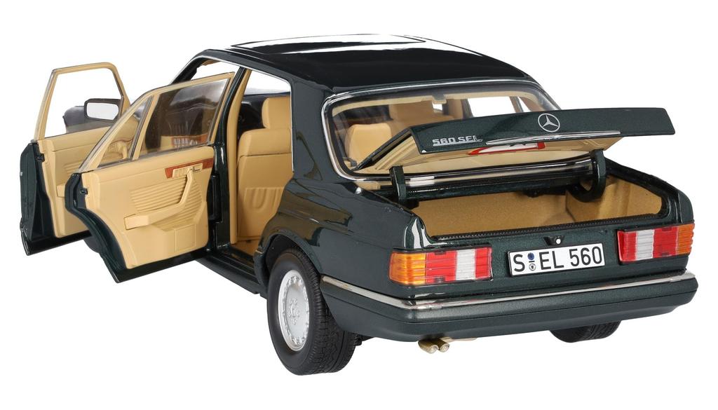 Genuine 560 SEL V126 Scale Spruce Green [Mercedes-Benz Collection] 1/18