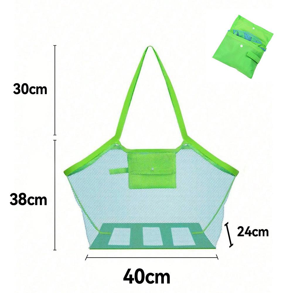 Mehrfarbige große Netz-Strandtasche, Sandabweisende, tragbare Tragetasche mit praktischem Aufhängeloch, Atmungsaktive, faltbare Aufbewahrung für Spielzeug