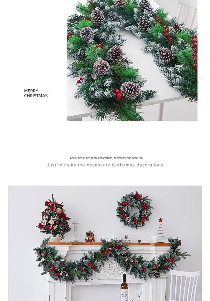 Christmas Wreath Vine Door & Wall Hanging Ornaments for Festive Atmosphere
