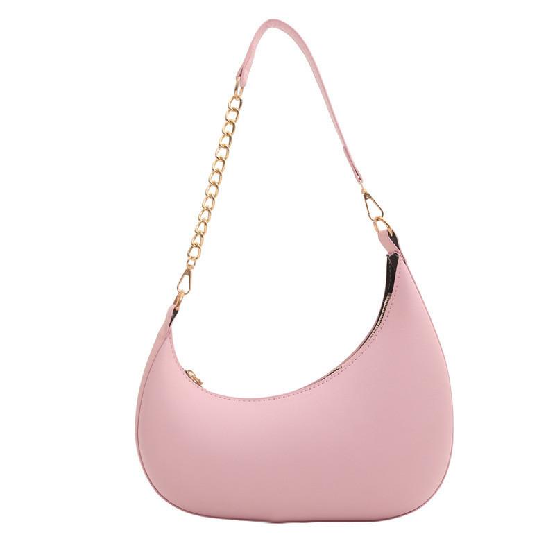 Stylish Mid-sized Crescent Handbag For Women 2024 Simple Urban Pu Leather Bag