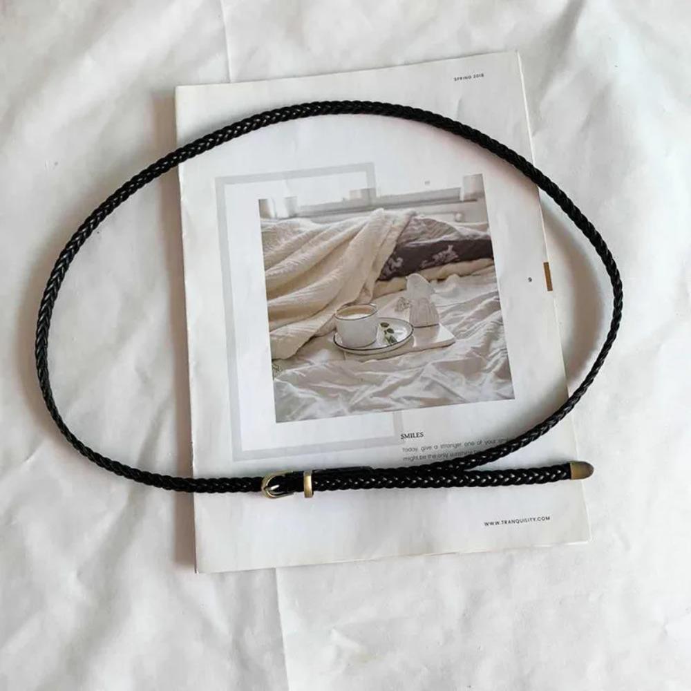 Non-perforated Thin Waist Belt, Women's Retro Decoration, Dress, Coat, Waist Seal, Versatile, Simple and High-end, Jeans Belt