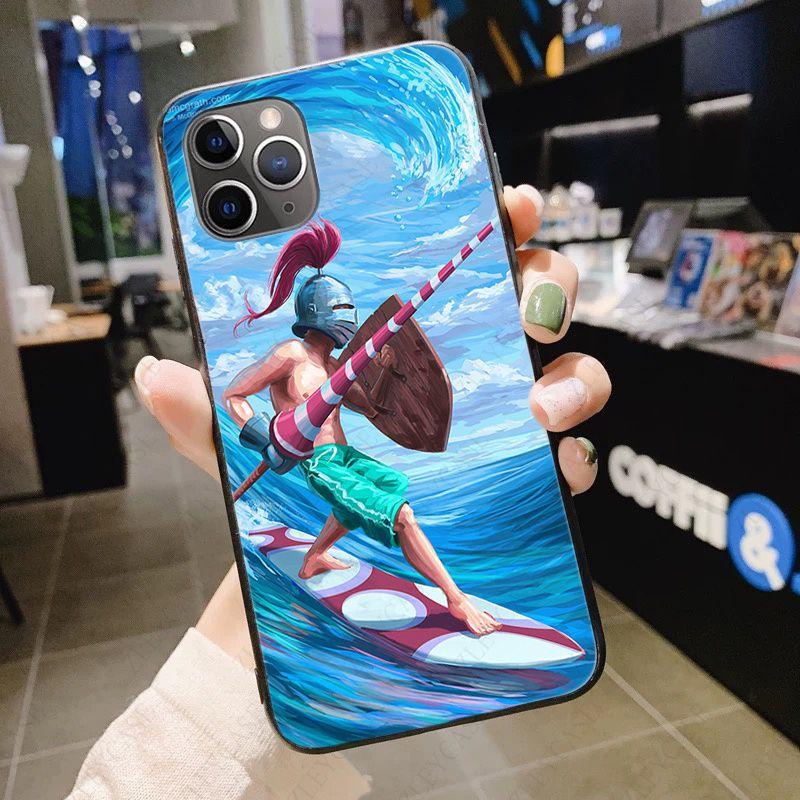 Soft Phone Cover For Iphone 12pro 13pro 11pro Max 5s 6s 7 8plus X Xr Xsmax 12 13mini Se 2020 Case Summer Beach Surfboard Surfing