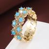 Royal Sapphire Curved Zircon Ring - Luxurious, Versatile Pure Copper Jewelry for Women