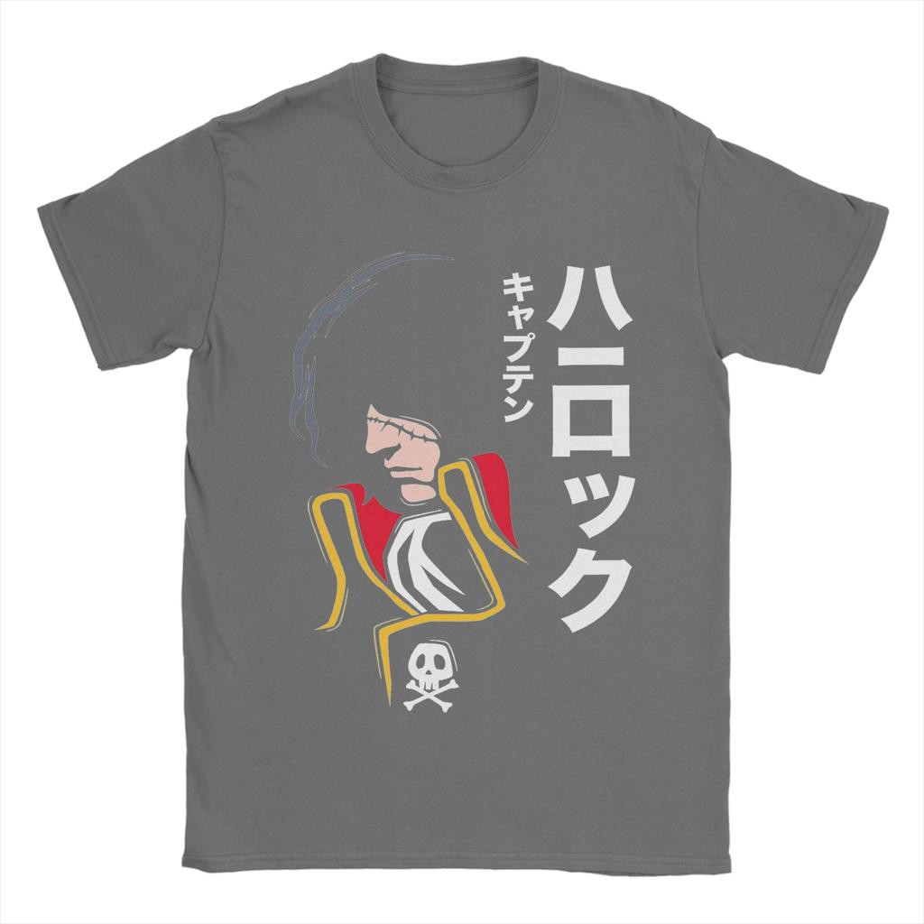 Space Pirate Captain Harlock Albator TShirt Men Leisure 100 Cotton Tees Round Collar Short Sleeve T Shirt 4XL 5XL 6XL Tops