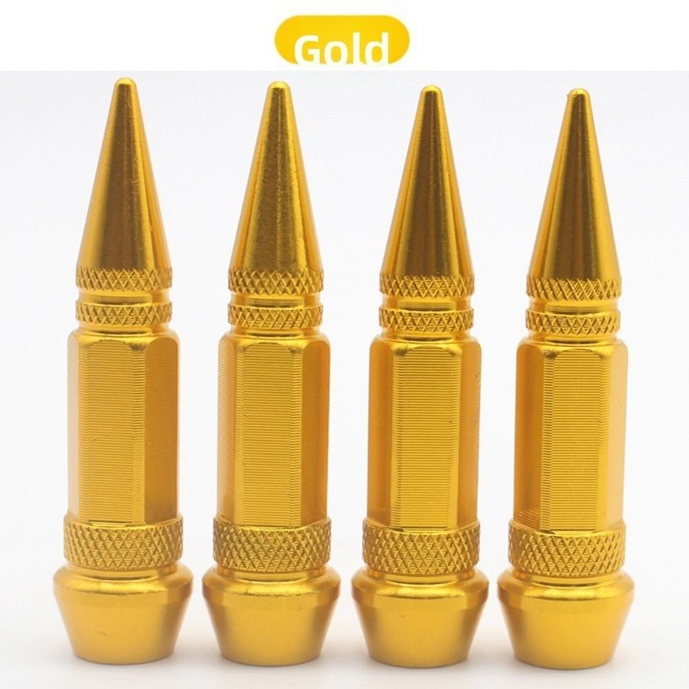 4pcs 60mm Pointed Valve Tips Universal Auto Parts Car Tires Valve Caps Bicycle and Motorcycle