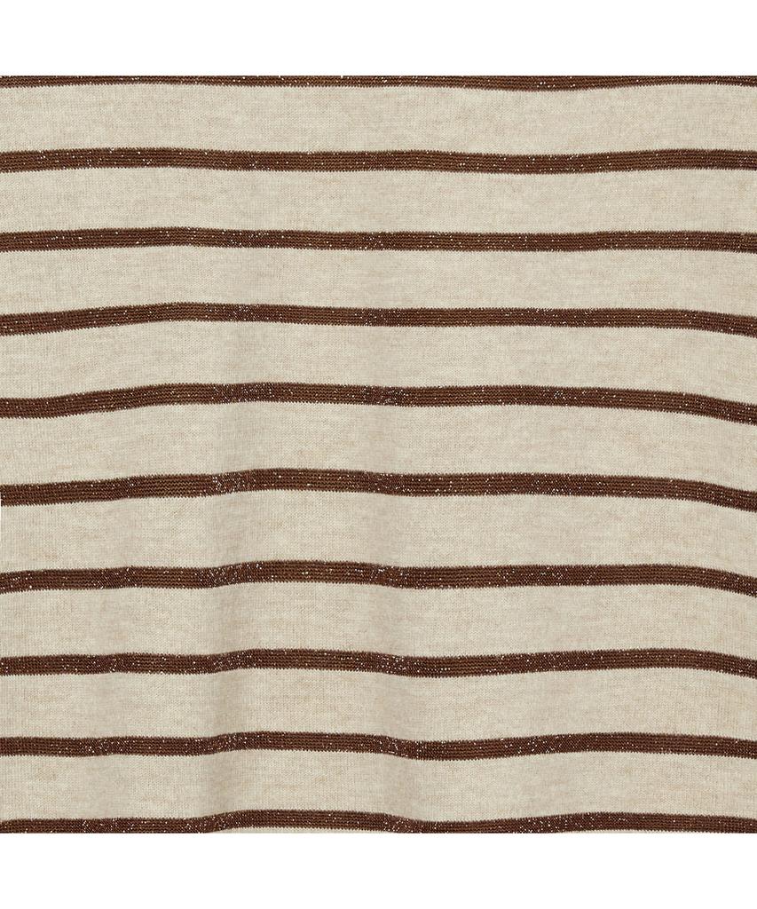 IOLO Metallic Stripe V-Neck_Beige