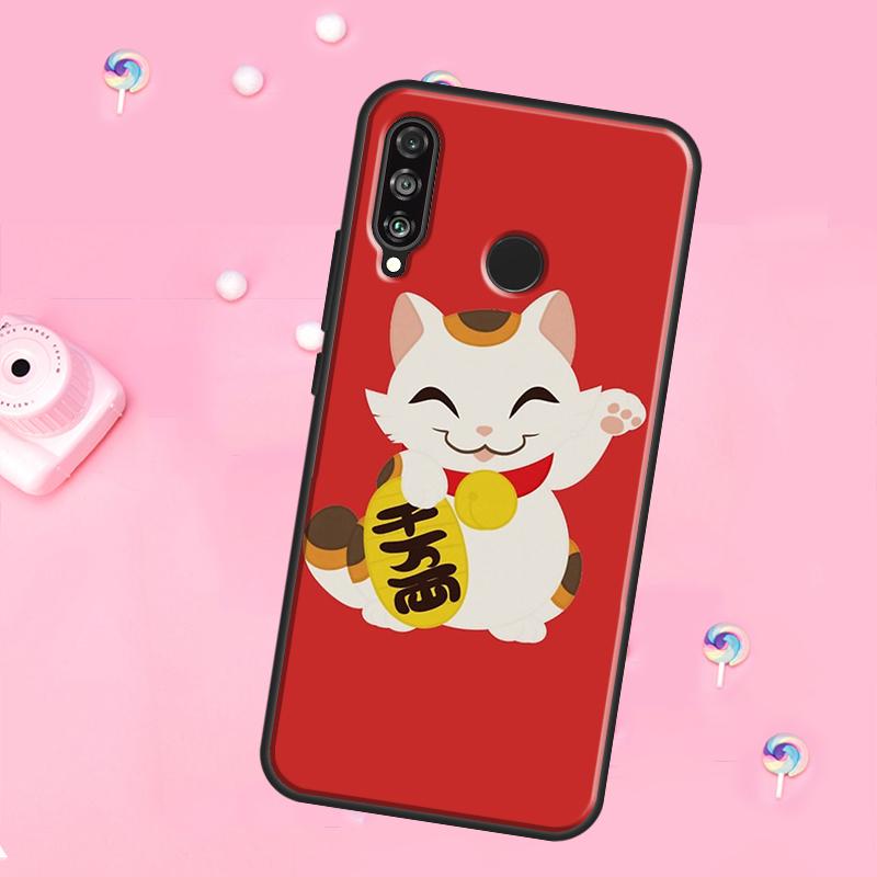 

Japanese Lucky Cat Art For Huawei Nova 12s 12i 8i 11i 9 10 SE Y60 Y70 Y90 Y72 Y73 Y61 Y91 P60 Pro P30 P40 Lite Case Huawei P40 Lite 4G