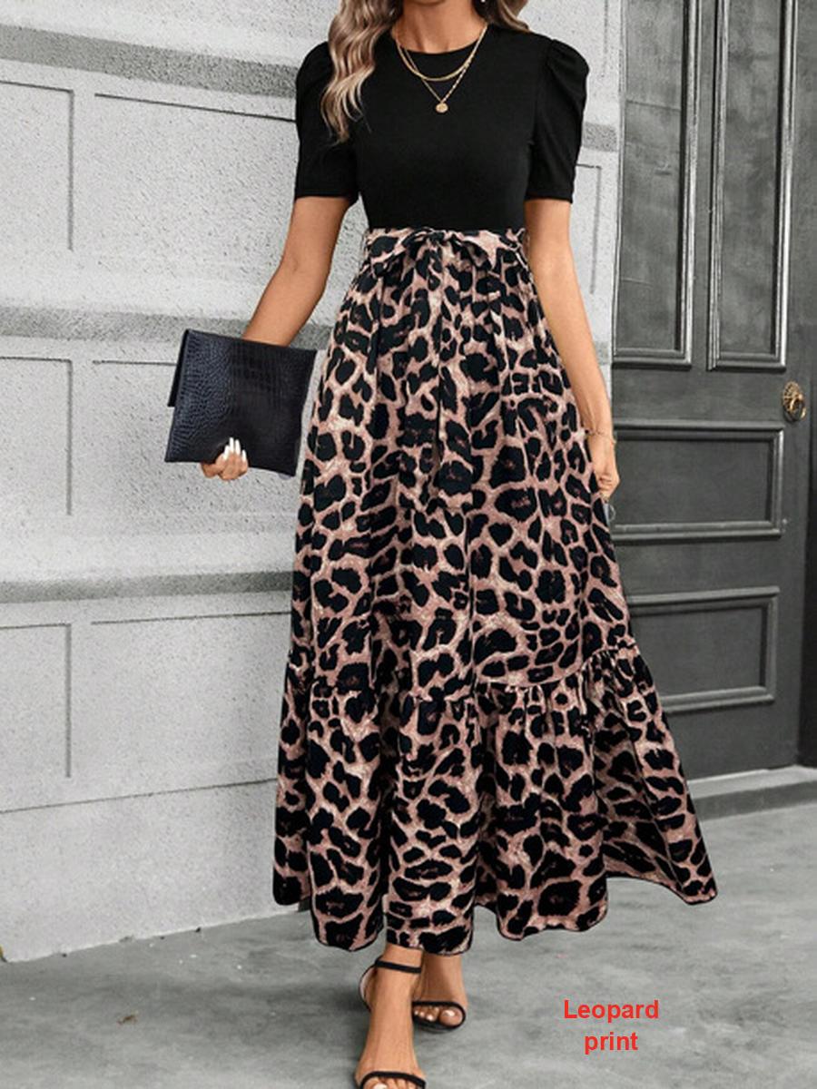 

Элегантное платье с цветочным принтом и высокой талией для женщин,элегантное платье,вечернее платье,летнее платье,цветочный принт,платье с высокой талией XXL коричневый