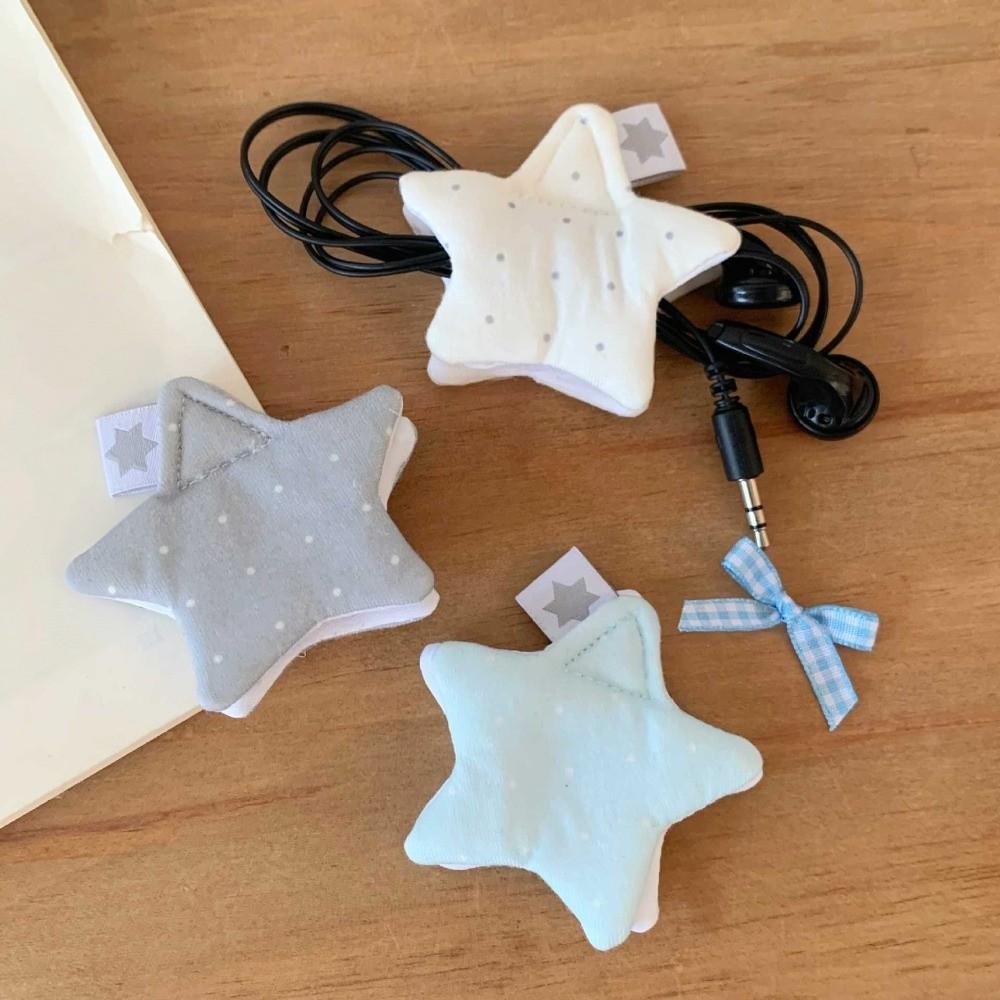 Polka Dot Data Cable Organizer Star Earphone Decoration Accessories  Charging Cable