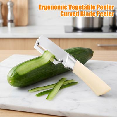 Multifunctional Vegetable Peeler with Comfort Handle Stainless Steel Wide Coverage Blade Built-in Bottle Opener Kitchen Tool for Easy Peeling Fruits