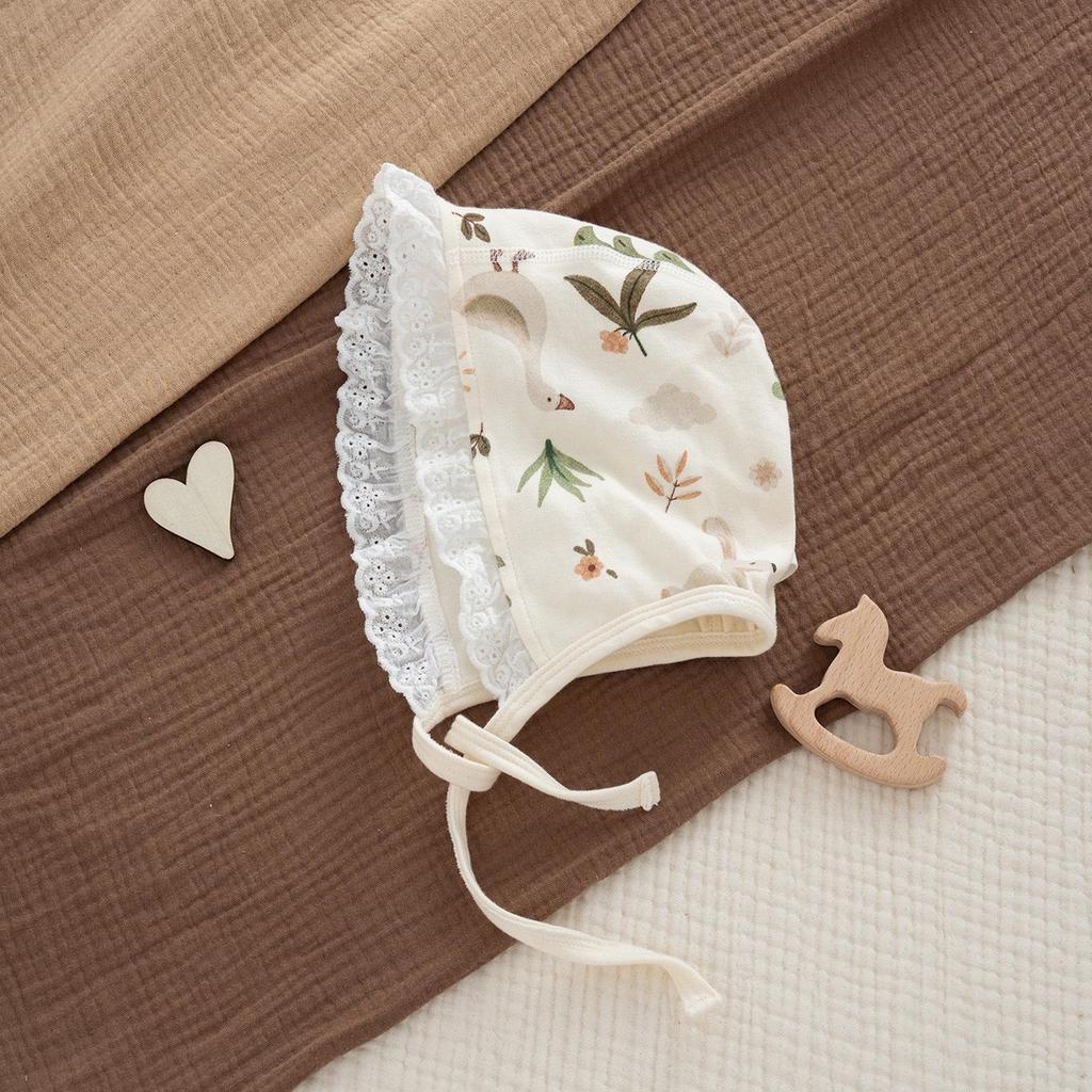 Spring Autumn Baby Lace Sun Hat for Toddlers - Pure Cotton, Unisex, Boneless Design