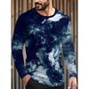 Autumn Men's 3D Printed Crew Neck Long Sleeve T-Shirt