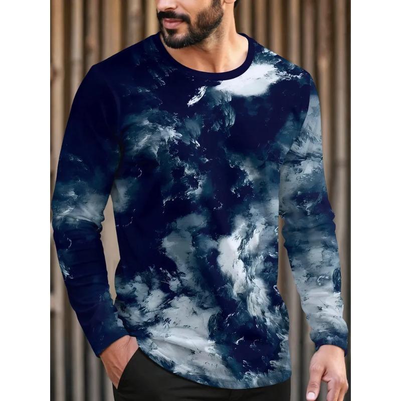Autumn Men's 3D Printed Crew Neck Long Sleeve T-Shirt