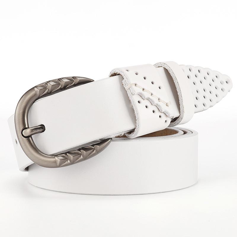 Cowhide Womens Waist Belt With Metal Pin Buckle Dress Suit Shapewear Belt