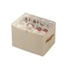 Foldable Fabric Shoe Storage Organizer 12 Grids Clear Lid Zipper Closure Easy Carry Handle for Space Saving Organization