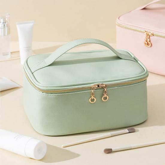 Travel Cosmetic Case Large Capacity Makeup Bag with Removable Divider Waterproof Toiletry Bag with Top Handle Cosmetic Organizer for Vacation Home