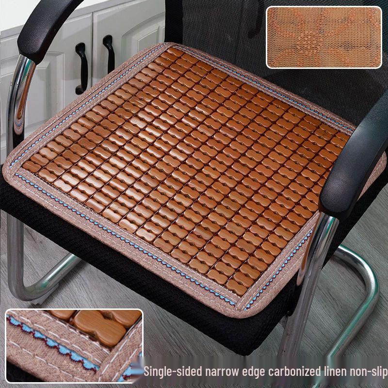 Summer Bamboo Cooling Chair Pad - Breathable, Non-Slip Cushion for Office, Dining, Car, and Students
